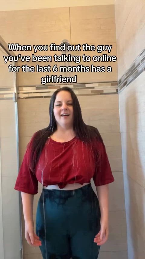 big tits braless shower tiktok wet clip