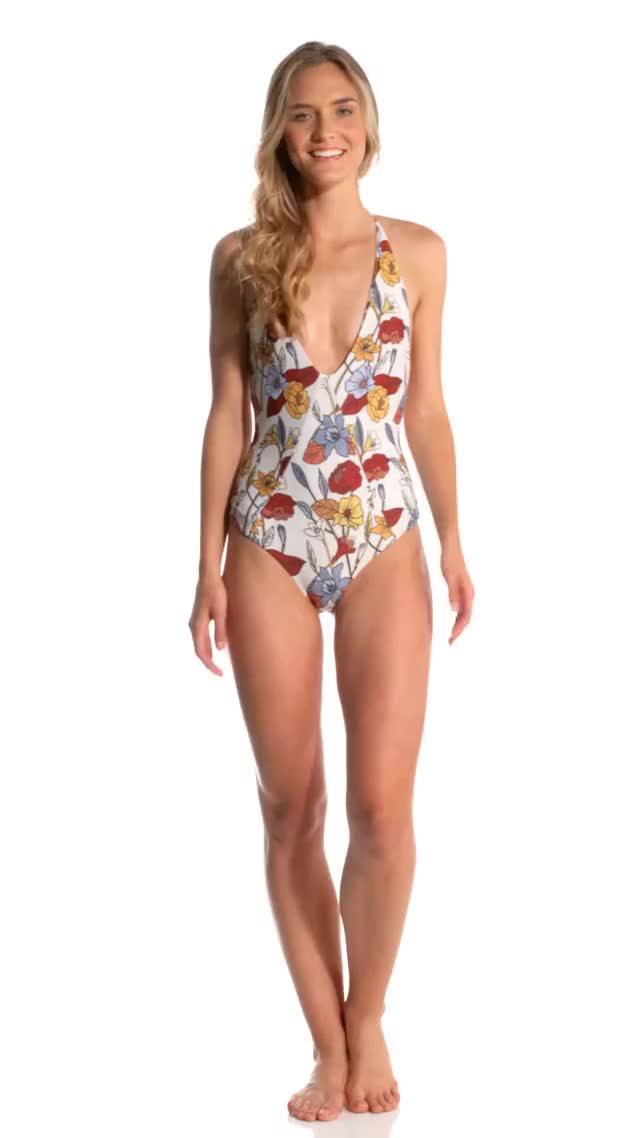 Stone Fox Swim Wild Flowers Palma One Piece Swimsuit | SwimOutlet.com