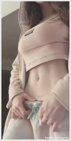 bouncing tits brunette strip teasing clip