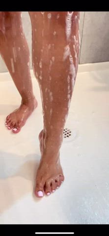 Shower. Shaving. Feet. Toes. Fetish