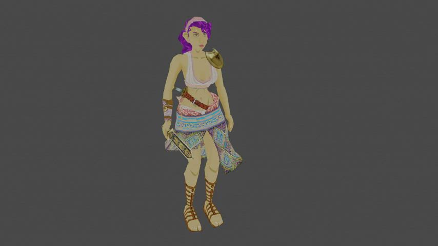gamer girl greek skirt clip