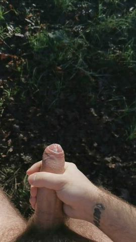 (25) Naked uncut cum outdoors