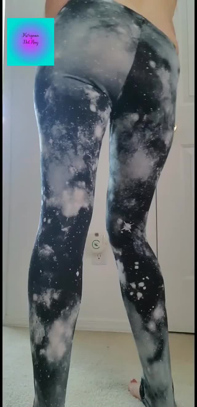 Galaxy Print Leggings GIF