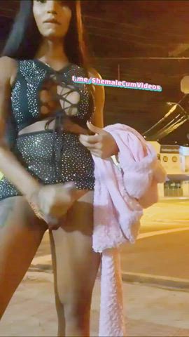 cumshot latina masturbating outdoor solo trans trans woman clip