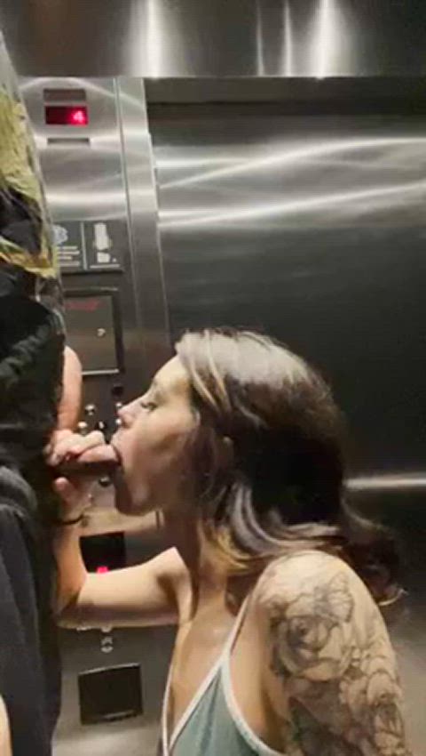 bbc blowjob elevator clip