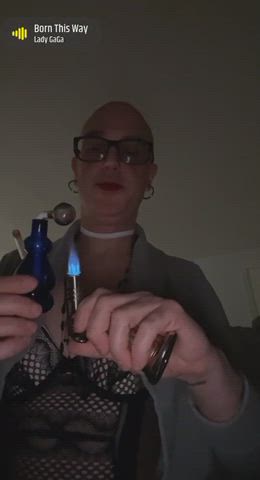 Femboy Lipstick Smoking clip