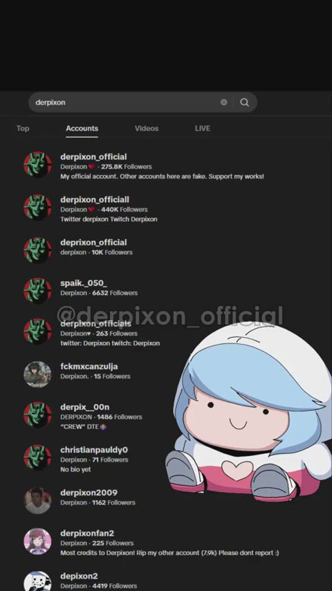 How to spot fake Derpixon's account with Derpixon 