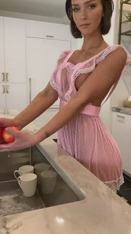Ass Babe Busty Kitchen Rachel Cook See Through Clothing Tease clip