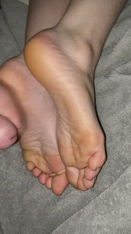 Daddy came on my soles while I was half asleep :)