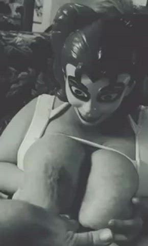 cosplay kinky mask onlyfans tit fuck titty fuck clip
