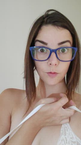 brazilian glasses latina nsfw natural tits short hair small tits teen tiny-tits clip