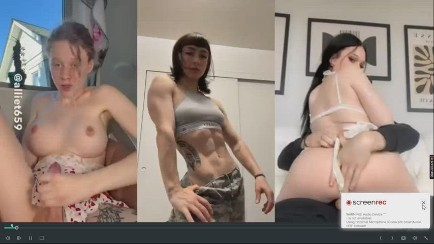 cum cumshot cute edit jerk off muscular girl sissy split screen porn tiktok trans