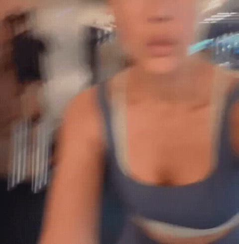 cleavage downblouse workout clip