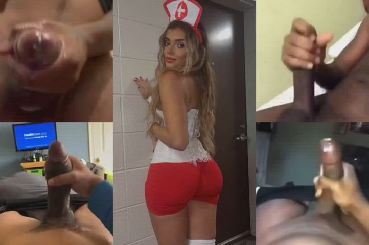 ass bbc babecock booty cum cumshot latina nurse shorts clip