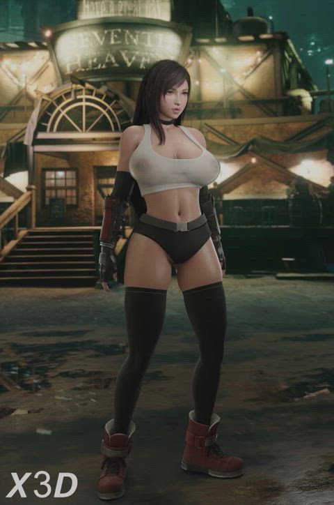 3d animation big tits fit nipples rule34 see through clothing tifa lockhart clip