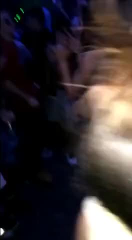 Wasted girl dancing naked in nightclub