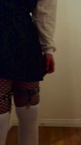 ass fishnet skirt solo teen trans man clip