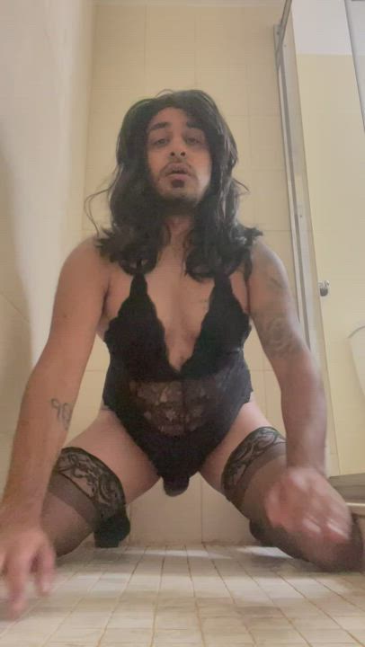 crossdressing lingerie male masturbation role play clip