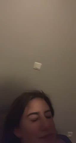 amateur brunette facial clip