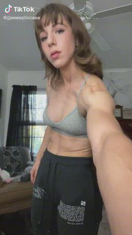 muscular girl solo tiktok clip