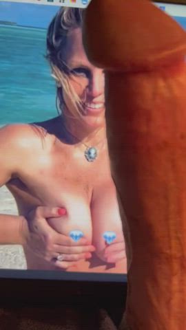 Britney Spears holding her titties for cock slaps