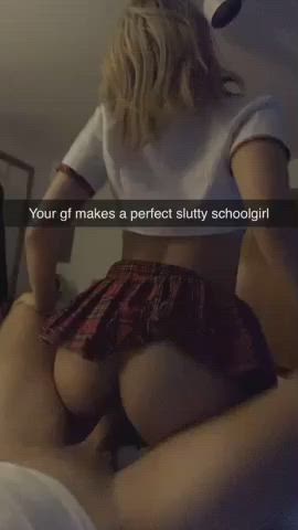 After many years of trying to convince my GF to try a school girl fantasy, she finally
