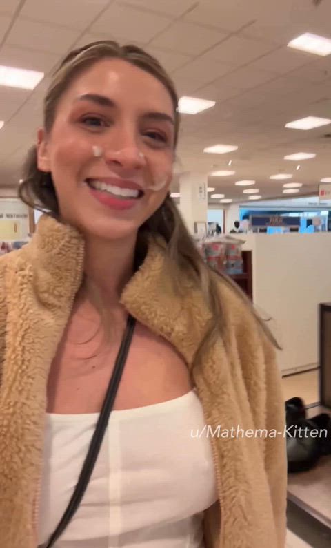 cumwalk through Macy's after sucking him in the dressing room :)