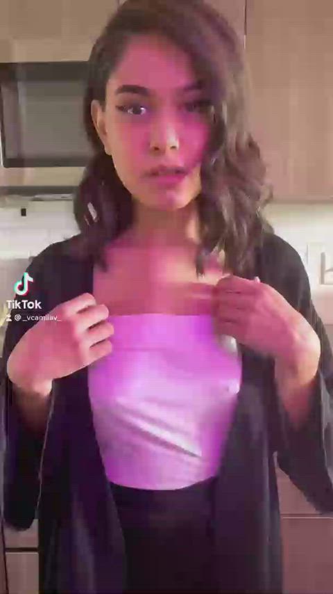 nipple piercing small tits tiktok clip