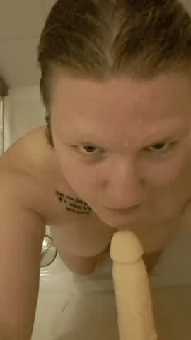 amateur blowjob boobs deepthroat dildo natural tits onlyfans pov shower thick clip