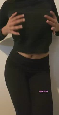 Big Tits Boobs Yoga Pants clip