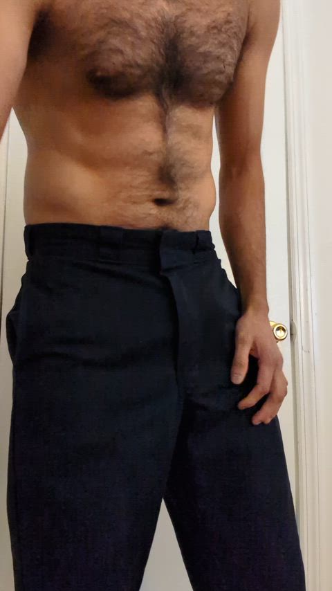 bulge cock hairy chest tease underwear clip