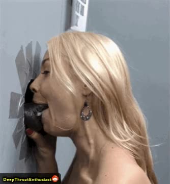 Deep throat at the gloryhole