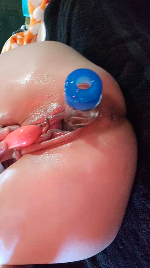 Guess what I was just able to fit inside my pussy - I had to use so much lube and