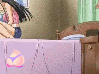 Anime Big Tits Brunette Clit Rubbing Hentai Jean Shorts Masturbating Solo Women clip