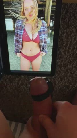 Curvy, BUSTY college babe in a tiny red bikini making me cum. Fucking drained my
