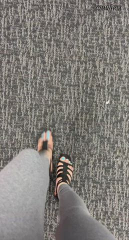 ass clothed clothing feet feet fetish heels high heels leggings legs toes clip