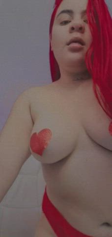 bbw big tits boobs chubby curvy latina panties redhead webcam clip