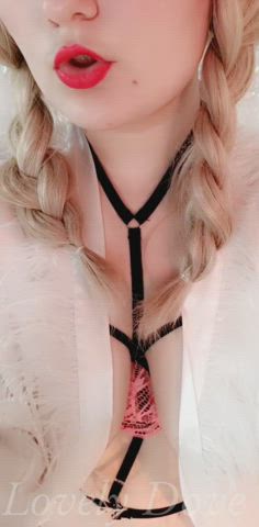 Blonde Cute Lips Lipstick Long Tongue OnlyFans Pigtails Romantic Tease Teasing Tongue
