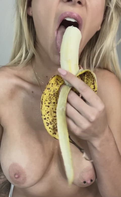 blonde boobs miss banana nipple nipple play pale sucking tease teasing white girl