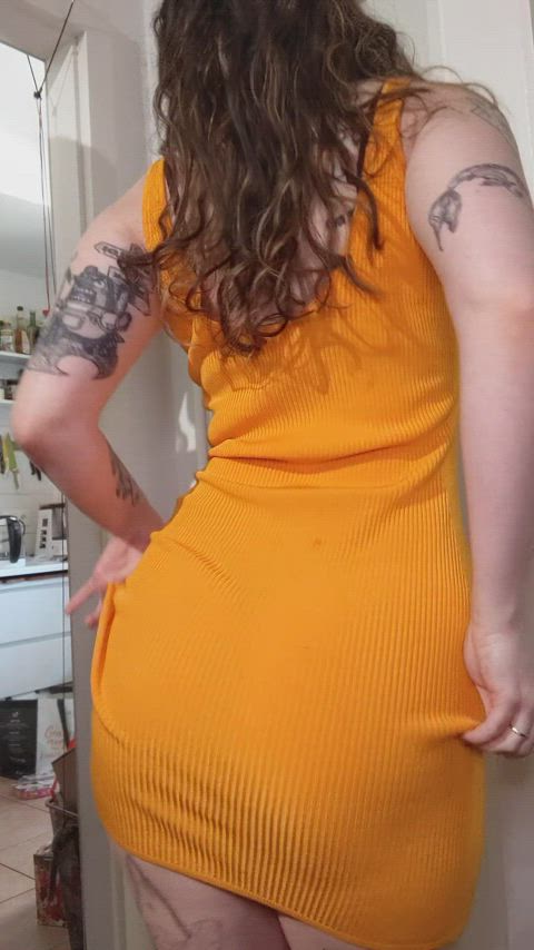 There is a cute butt hiding under this dress
