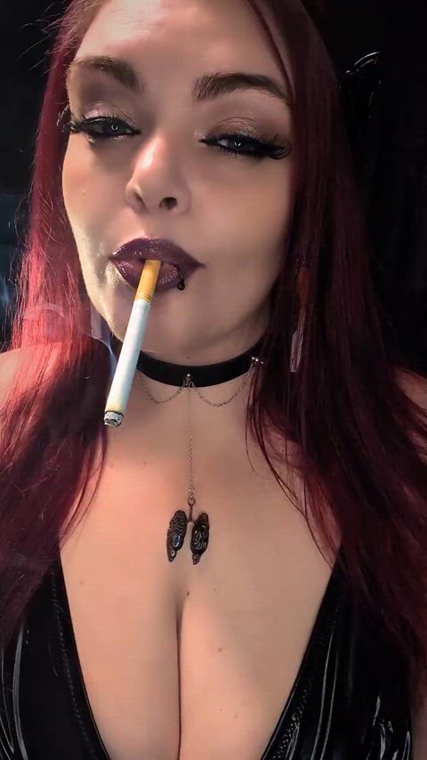 Just wanted to share a gif of me pumping on my cigarette wearing the black lung necklace