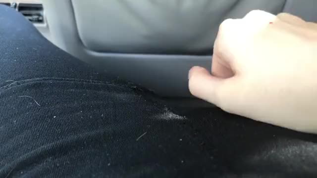 Rubbing my pussy in the car, almost got caught!