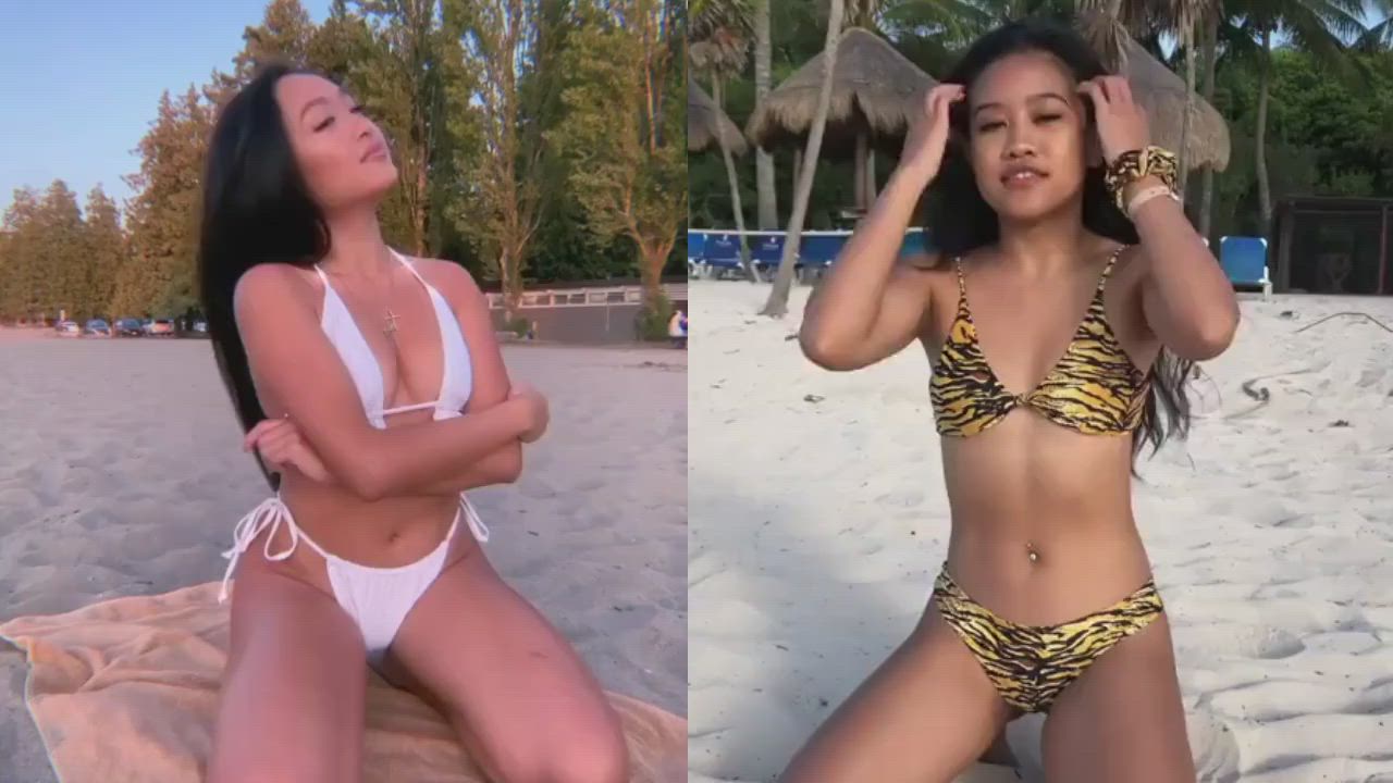 Gabriella and Annabelle are baiting you to cum on their petite Asian bodies and ruin