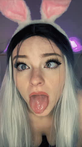 Ahegao Barely Legal Belle Long Tongue Pink Tongue Fetish clip