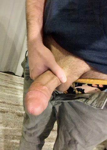 Saturday night teasing my thick cock