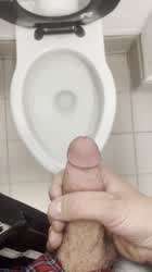 Cumshot over the toilet