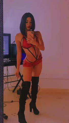 Boots Lingerie Short Hair Skinny Legs Selfie Webcam Latina Sensual Porn GIF by lia-tayllor