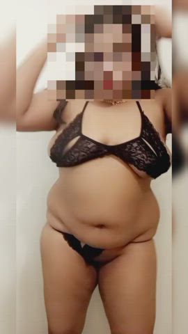 Chubby Desi Indian Lingerie Solo striping