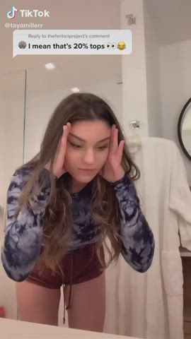 brunette dancing tiktok clip