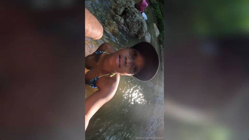 Trini Ebony PUBLIC river Blowjob